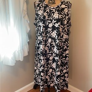 Karen Kane black and white floral swing dress 2x